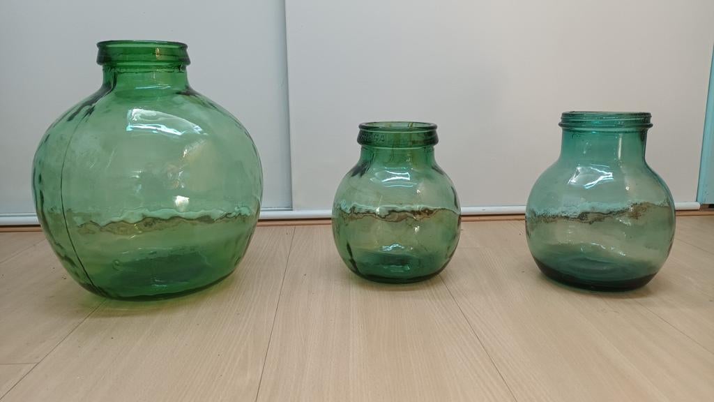 Viresa vaas H35 + H23 + andere H23 gistfles mandfles, Ophalen, Gebruikt, Groen, Glas