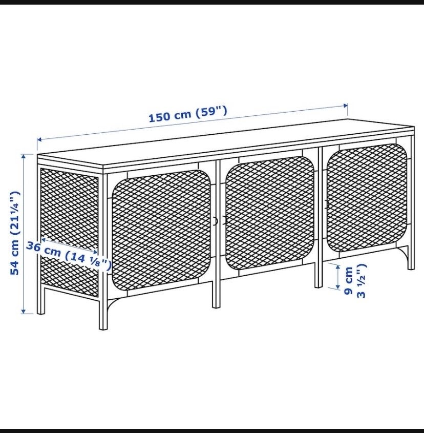 IKEA FJÄLLBO TV-meubel - Industrieel design, Ophalen, 100 tot 150 cm, Zo goed als nieuw, Minder dan 100 cm