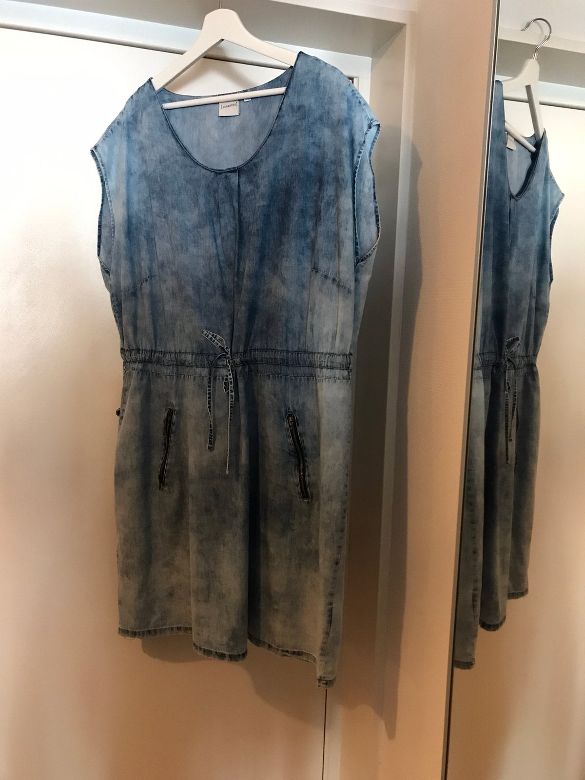 Junarose jeans jurkje luchtig soepel zomer mt 50 oto 59, Kleding | Dames, Grote Maten, Verzenden, Zo goed als nieuw, Blauw, Jurk