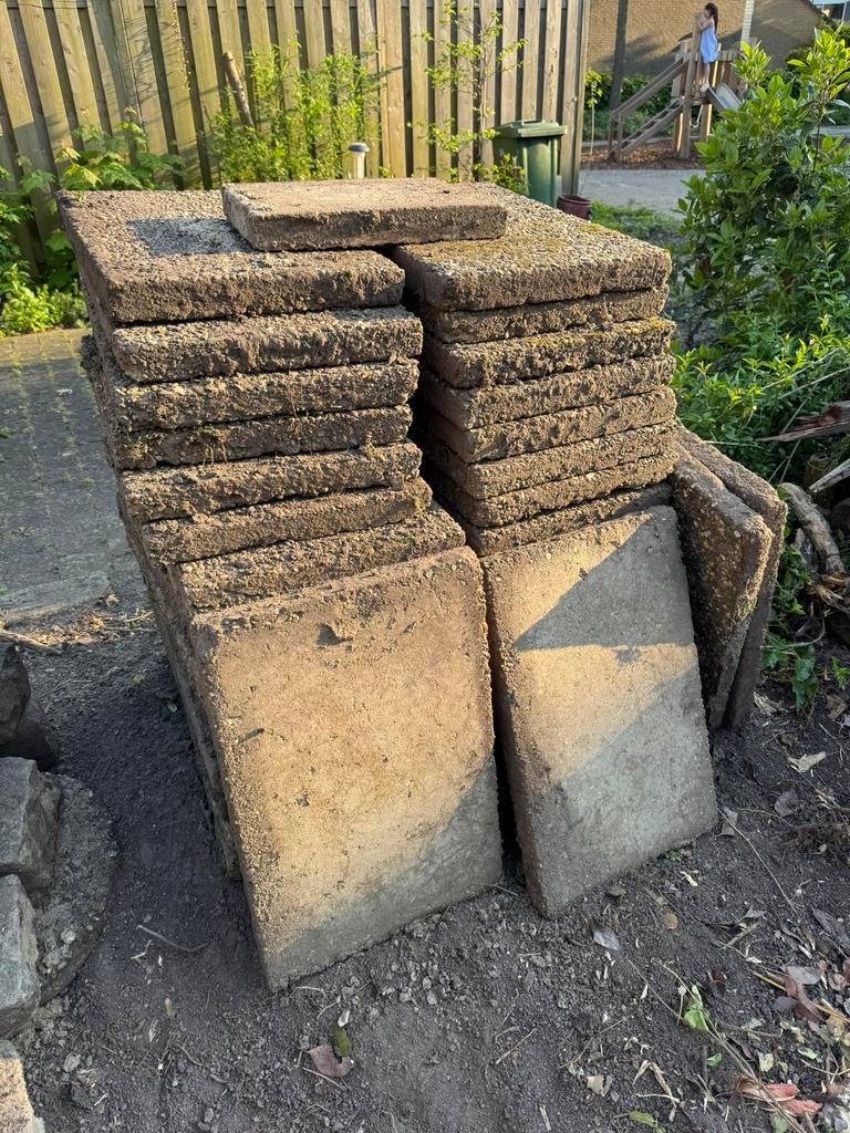Gratis grindtegels 60x40cm, Ophalen, Gebruikt, Beton, Terrastegels