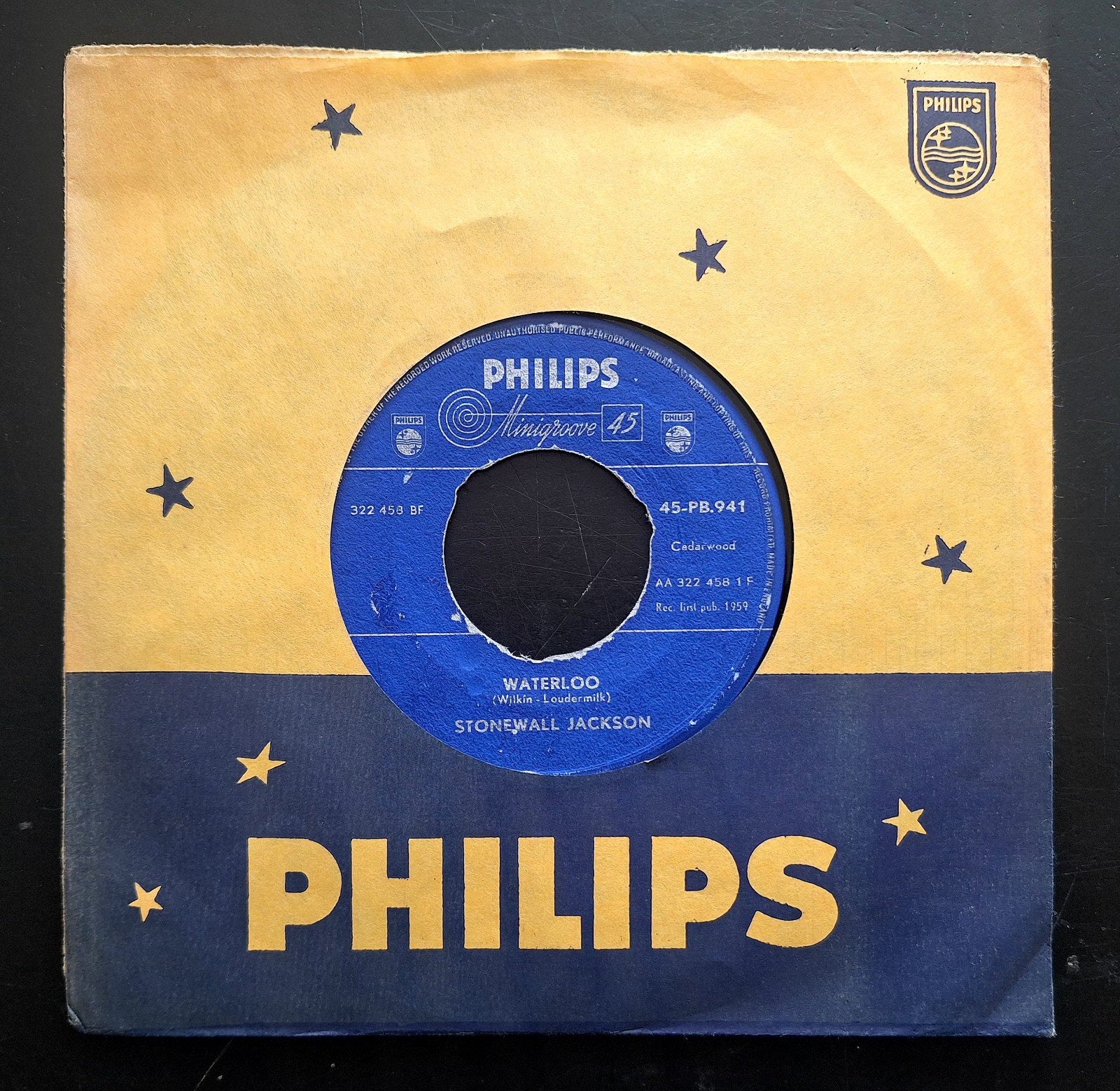 7"/SINGLE  STONEWALL JACKSON - Waterloo, Ophalen of Verzenden, Gebruikt, Pop