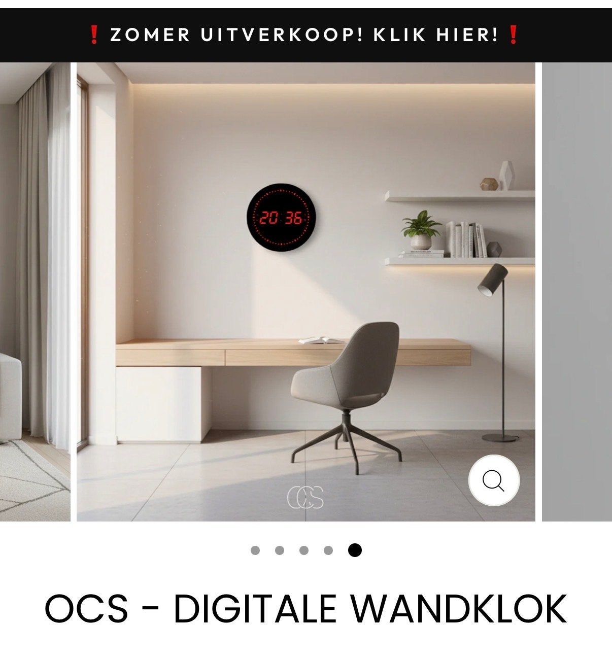 OCS - Digitale Wandklok met LED Display, Wandklok, Nieuw, Ophalen of Verzenden, Digitaal