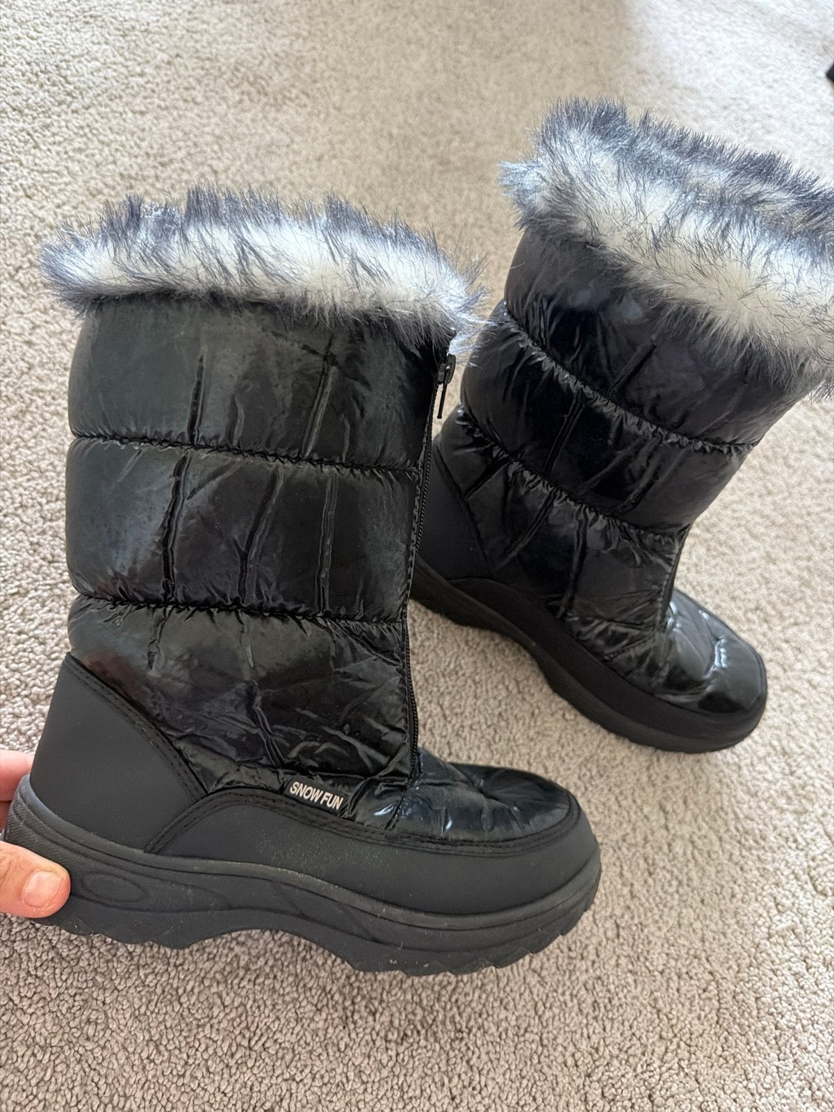 Zwarte Snowboots met Bont - Maat 39, Ophalen of Verzenden, Gedragen, Zwart, Snowboots