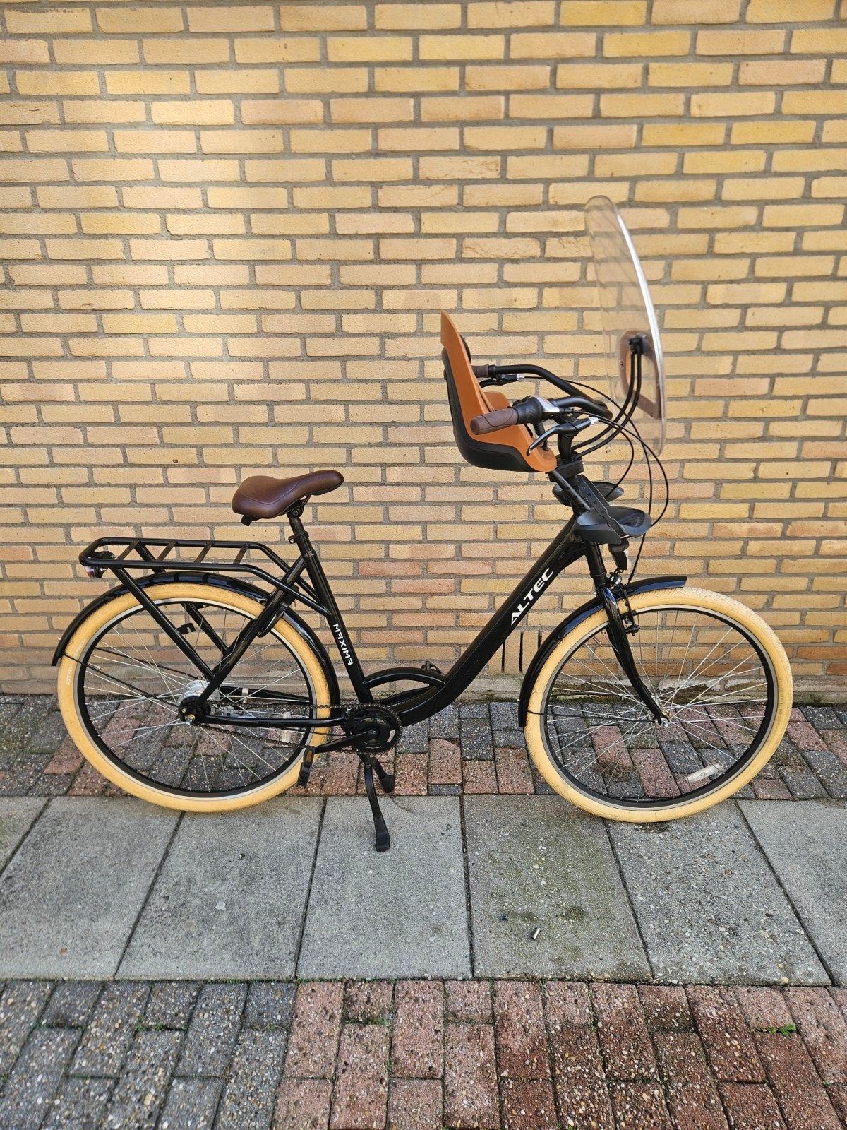 Altec Damesfiets met kinderzitje en windscherm, Fietsen en Brommers, (Extra) lage instap, Velgrem, Zo goed als nieuw, 50 tot 53 cm