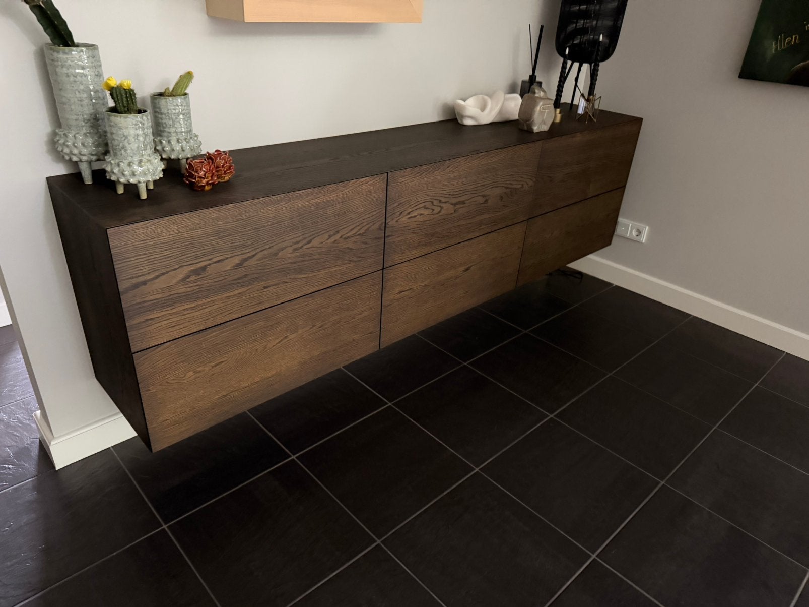 Eiken houten dressoir, Ophalen, Zo goed als nieuw, 25 tot 50 cm, 200 cm of meer