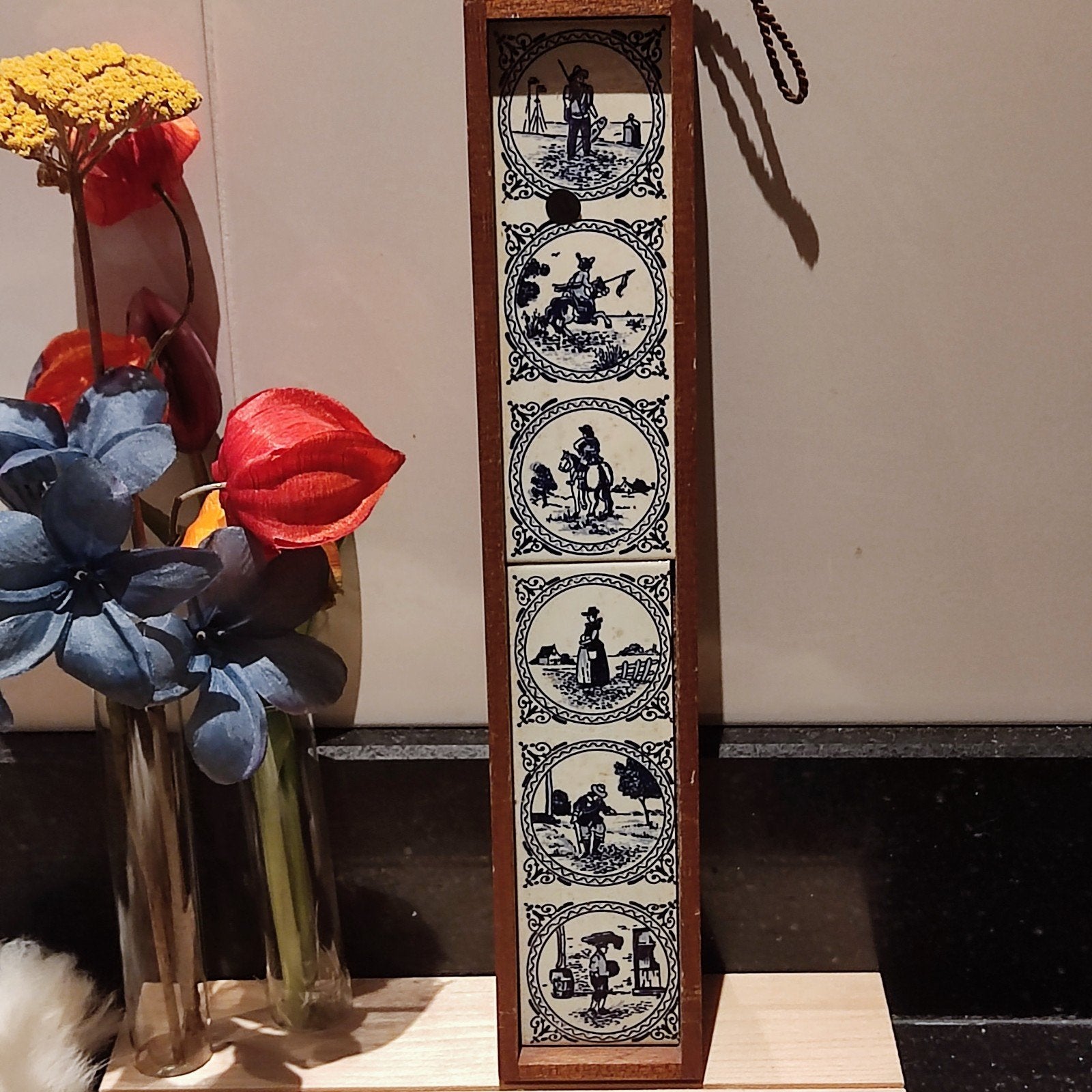 Vintage Delfts Blauw Tegeltableau - Hollandse Scènes, Antiek en Kunst, Ophalen of Verzenden