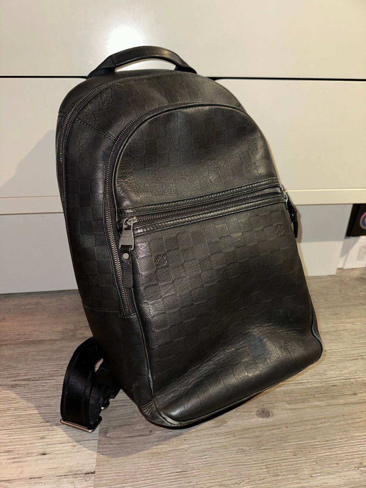 Louis Vuitton Rugzak - Zwart Damier Infini Leer, Ophalen, Gebruikt, 25 tot 40 cm, Overige merken
