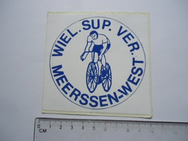 sticker oud Meerssen wielrennen club racefiets strip vintage, Verzenden, Zo goed als nieuw, Bedrijf of Vereniging