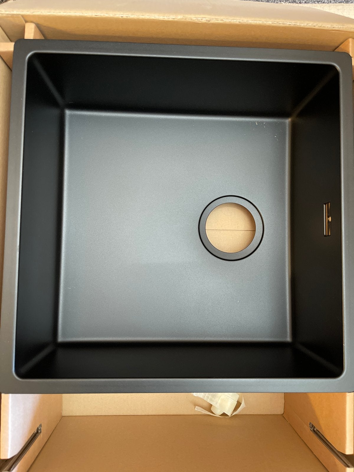 Reginox Zwarte RVS Spoelbak 40x40 met Korfplug, Overige typen, Nieuw, Ophalen of Verzenden, Zwart