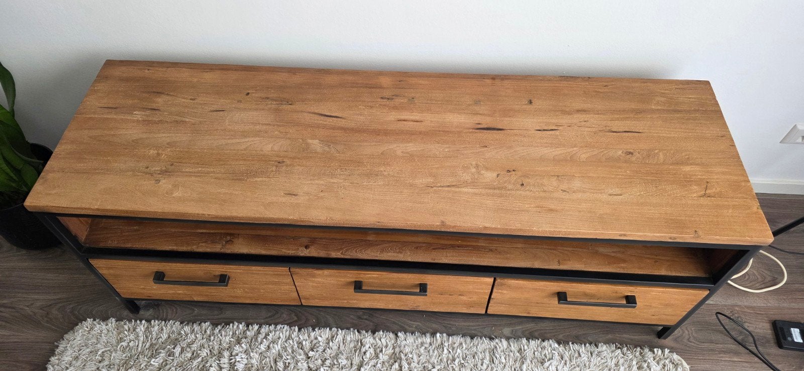 Romarp tv meubel, Huis en Inrichting, Ophalen, 100 tot 150 cm, Teakhout, Minder dan 100 cm