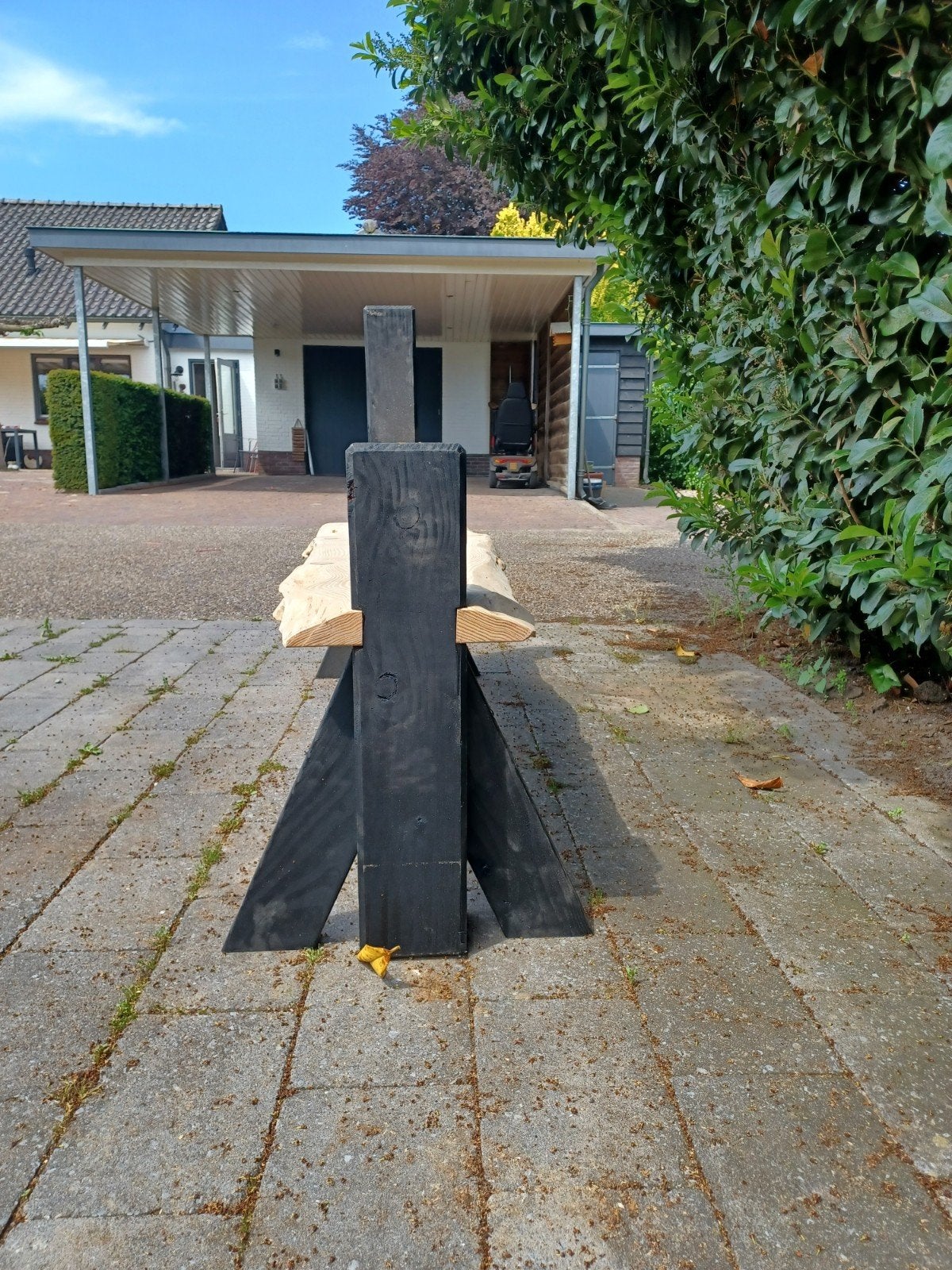 Unieke handgemaakte houten bank - robuust design, Tuin en Terras, Ophalen, Nieuw, Hout