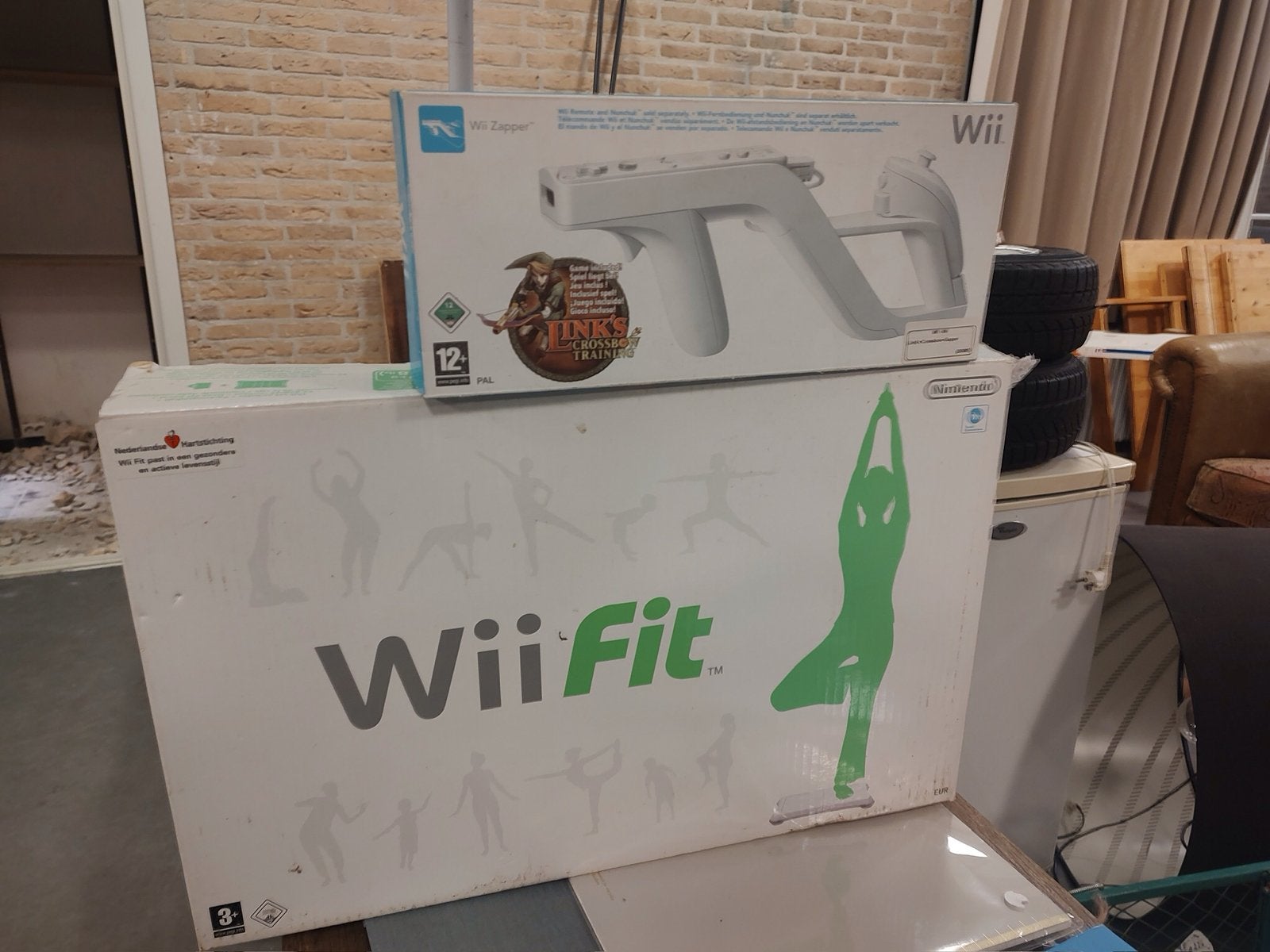 Wii Fit & Wii Zapper, Spelcomputers en Games, Ophalen, Gebruikt, Zonder controller, Met games
