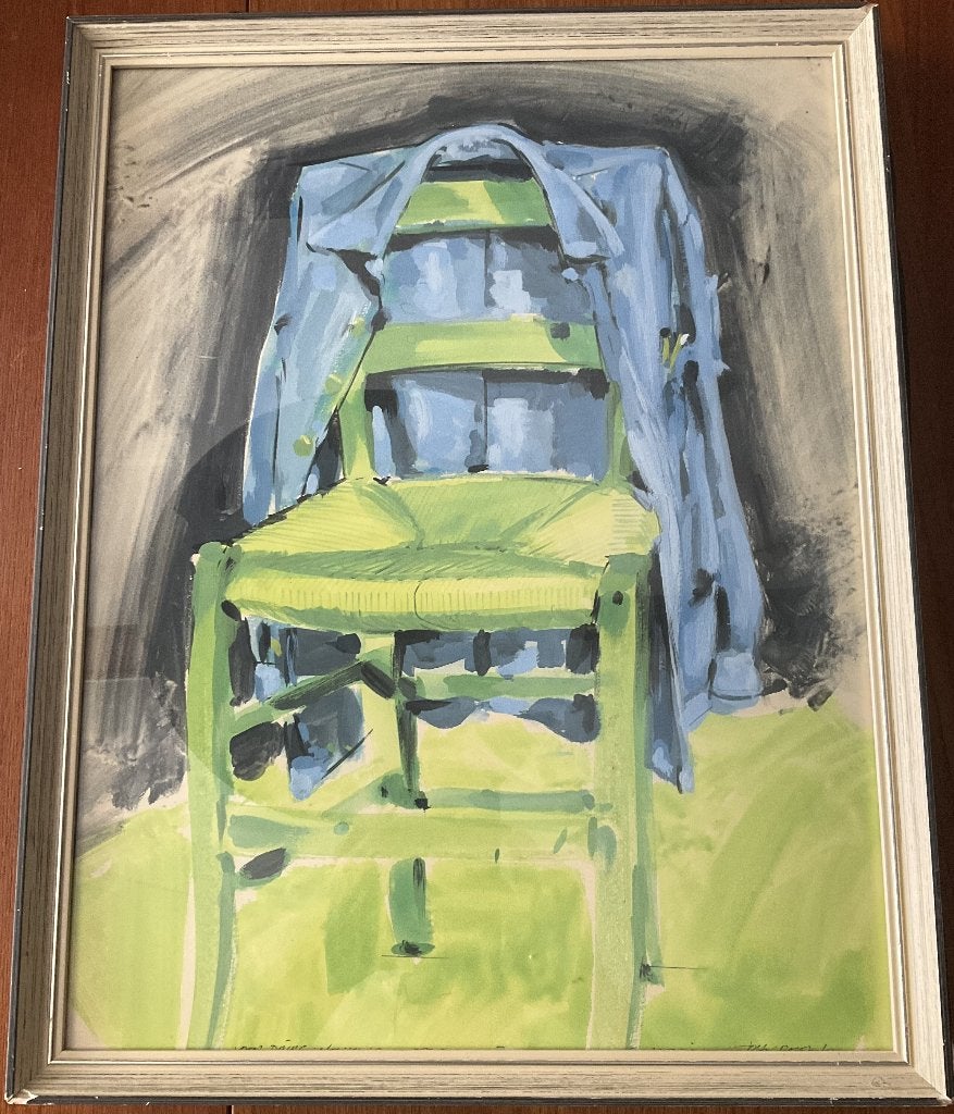 Gouache - 1992 - JAS over STOEL - Schilder: John, Ophalen, Gouache, Realistisch, Gedateerd