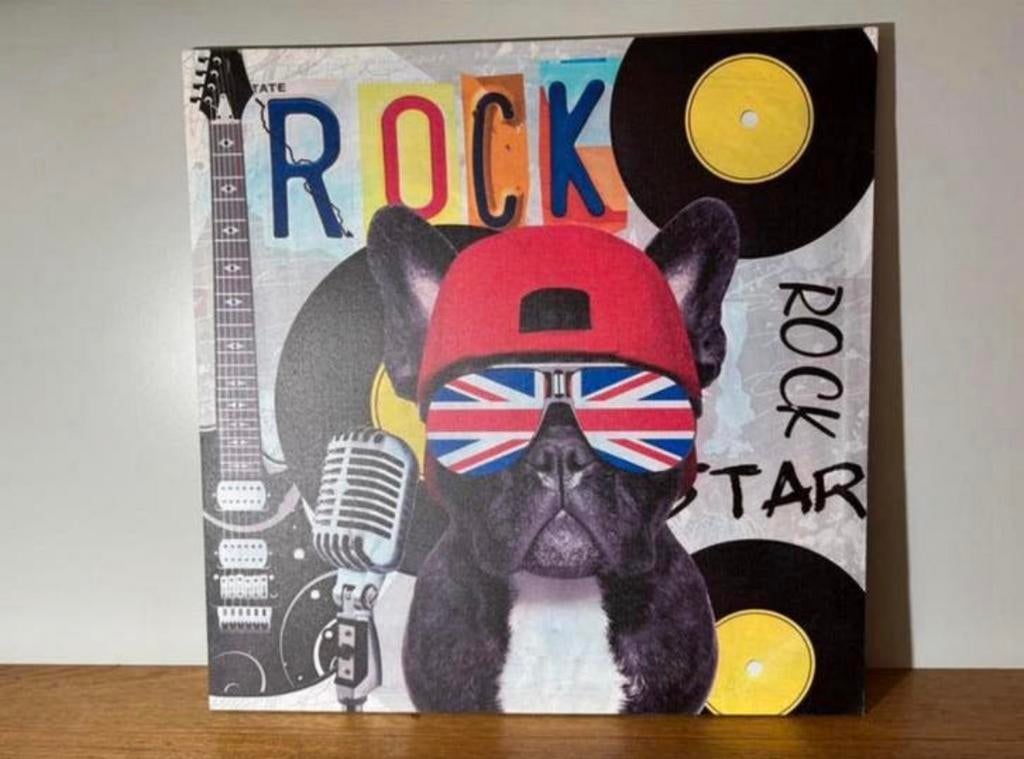 Vintage canvas schilderij Rockstar.396, Antiek en Kunst, Ophalen