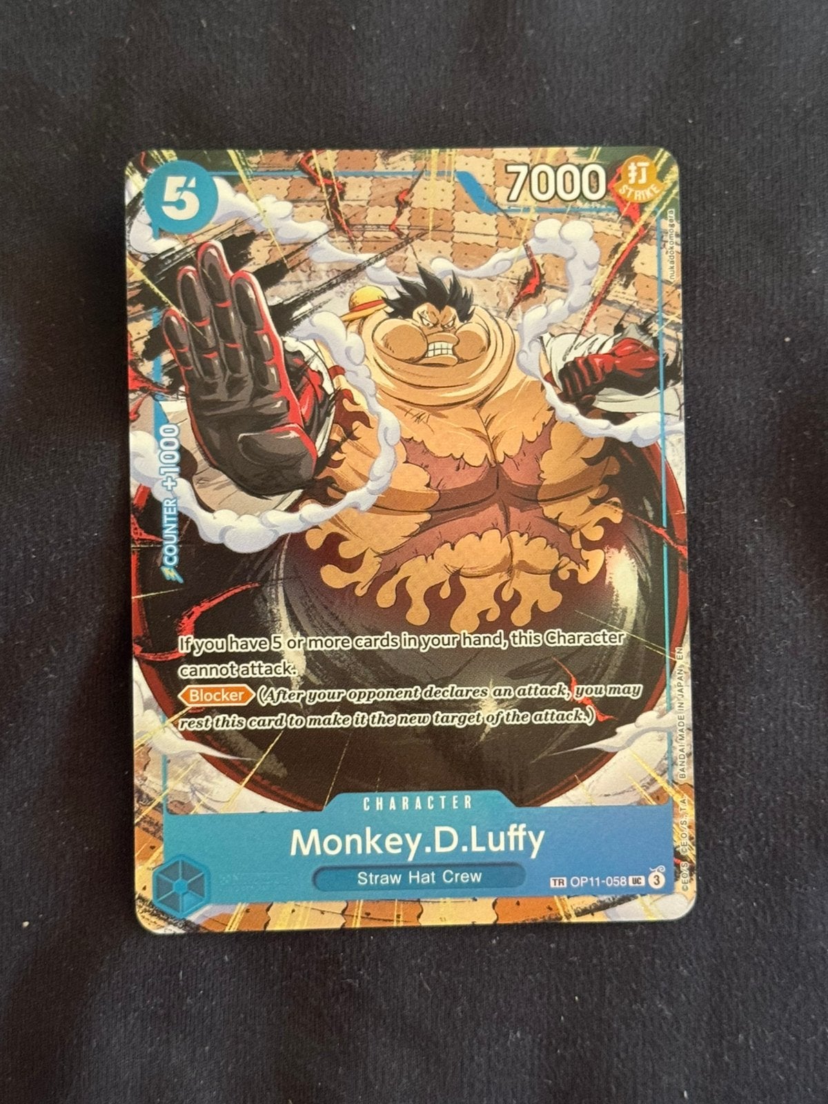 Monkey. D. Luffy treasure rare uit op13, Ophalen of Verzenden, Zo goed als nieuw, Losse kaart, Foil