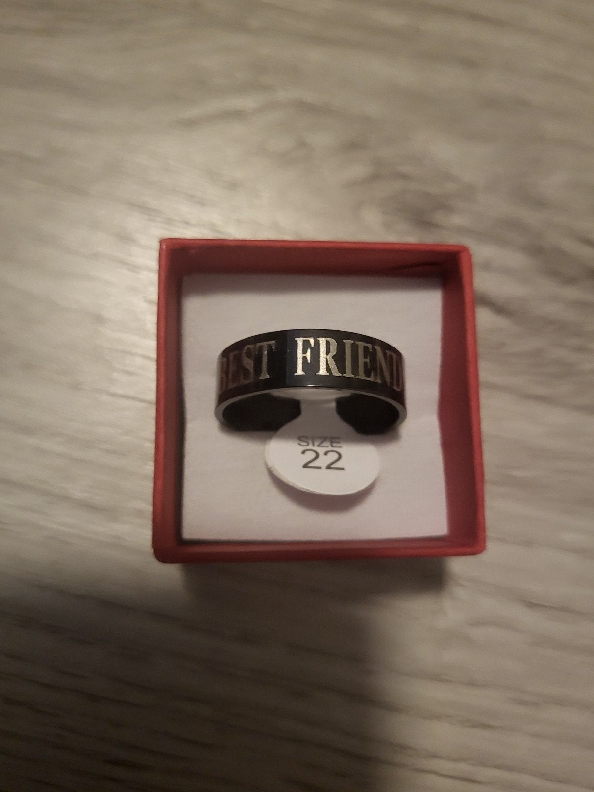 Nieuwe "Best Friend" ring, maat 22, Sieraden, Tassen en Uiterlijk, Ringen, 20 of groter, IJzer of Staal, Zwart, Nieuw