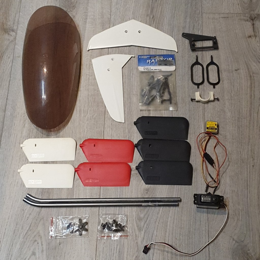 Raptor 50 onderdelen + Align DS650 & GP750 staartset, Ophalen of Verzenden, Helikopter