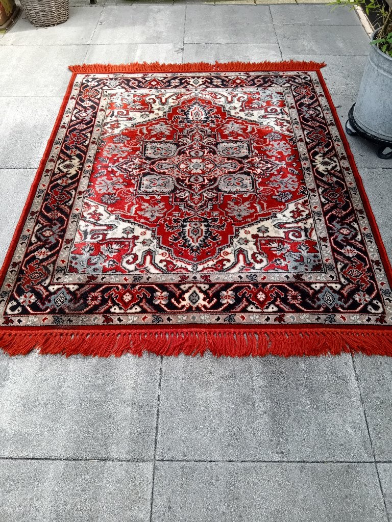 Wollen Vloerkleed - Vintage jaren 60-70, Gebruikt, 100 tot 150 cm, Crème, Vintage