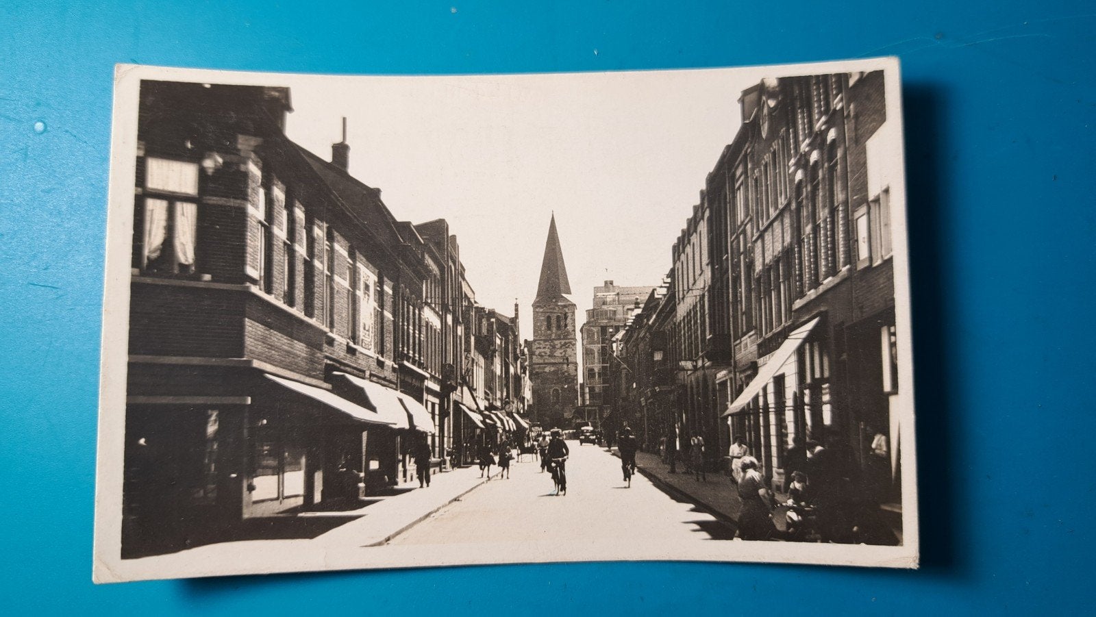 Heerlen Oranje Nassaustraat,  fotokaart, Ophalen of Verzenden, 1940 tot 1960, Gelopen, Limburg