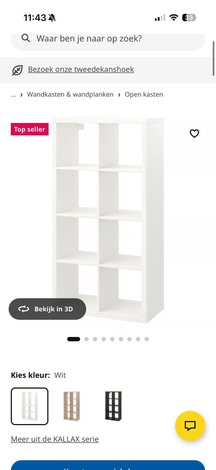 kallax kast zo goed als nieuw, Ophalen, 50 tot 100 cm, Zo goed als nieuw, Minder dan 100 cm