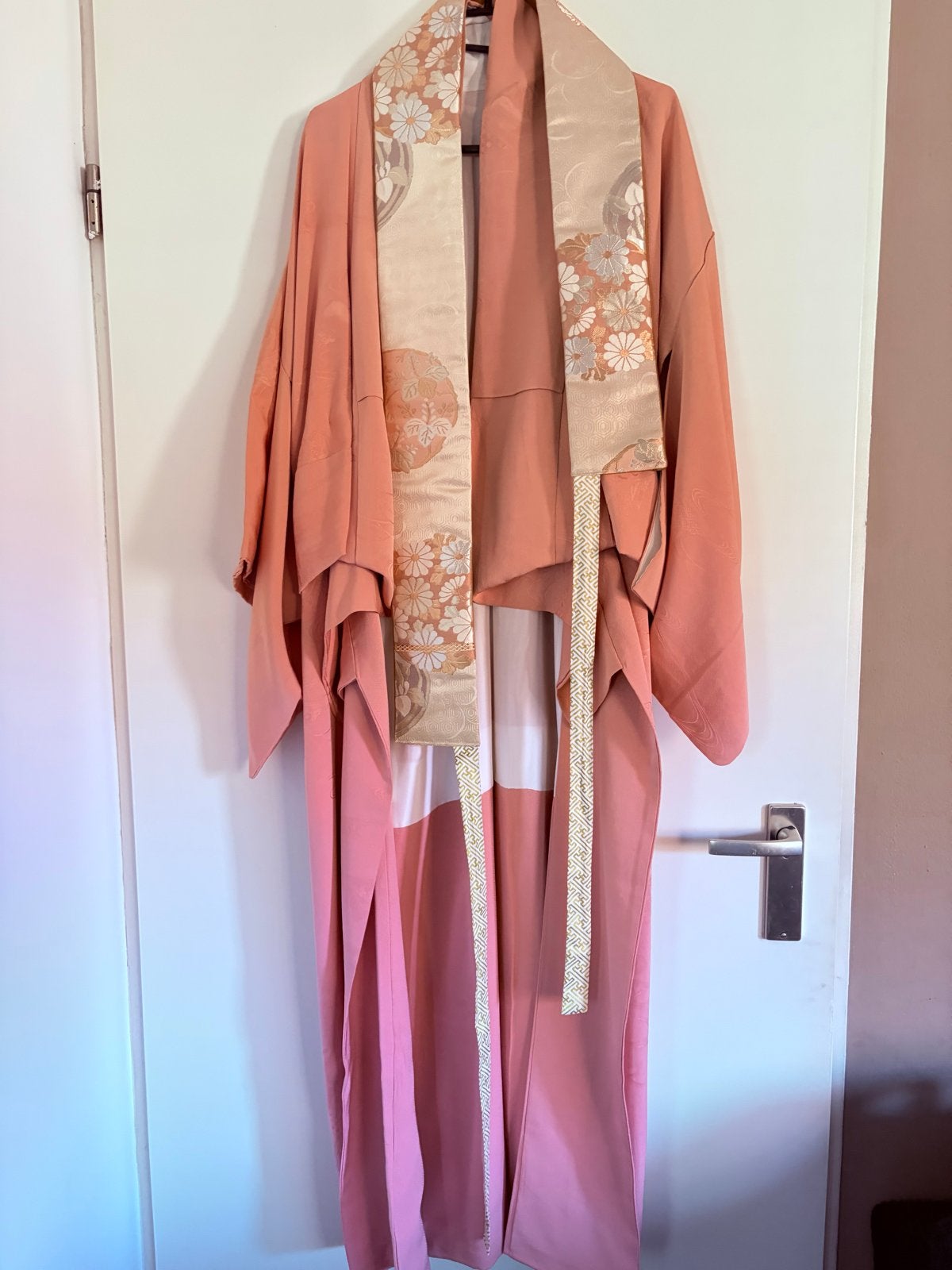 Authentieke Japanse Zijden Kimono met Obi, Handgemaakt, Ophalen of Verzenden, Nieuw
