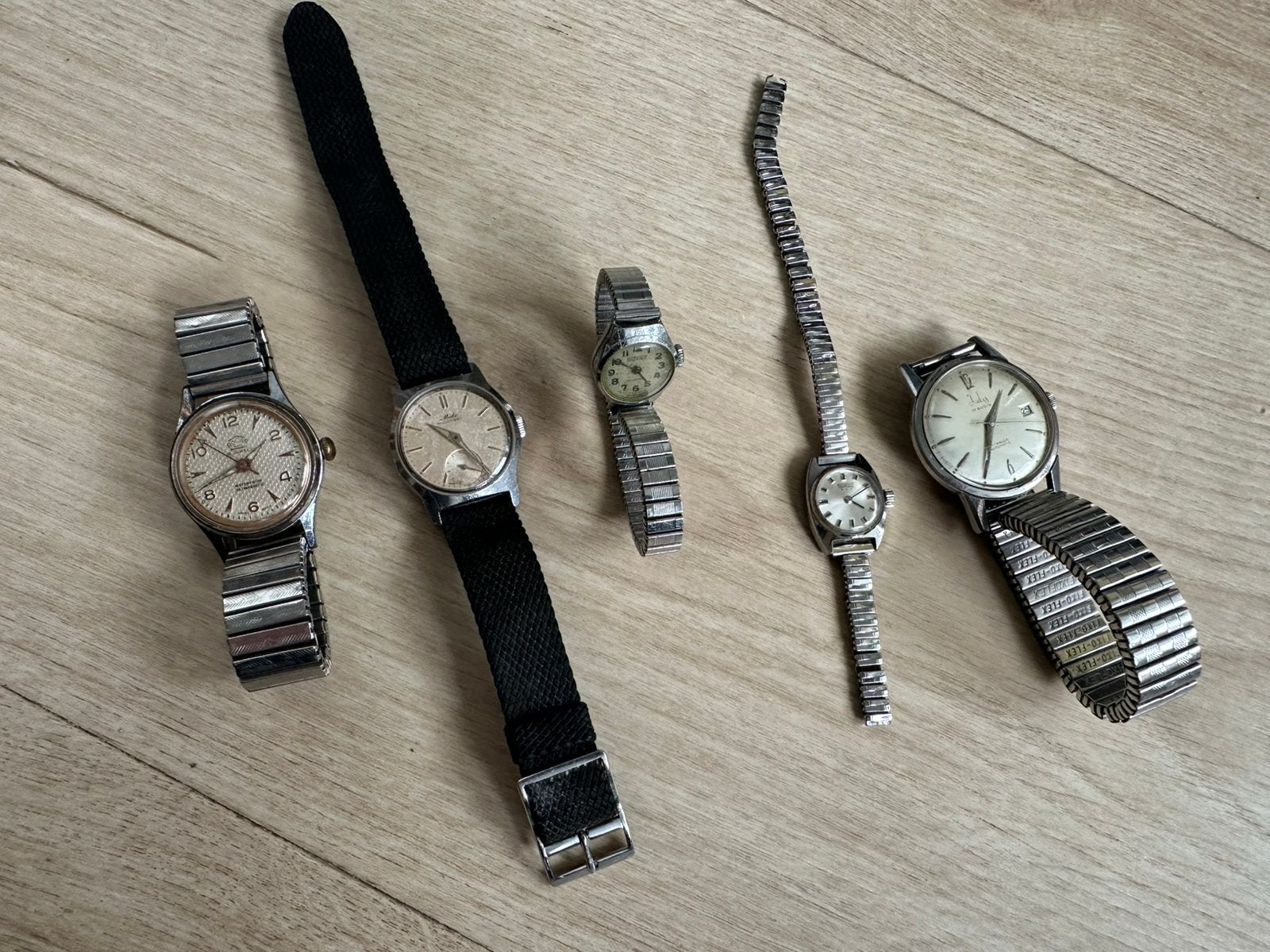5 oude horloges, Ophalen of Verzenden, Zo goed als nieuw, Overige merken