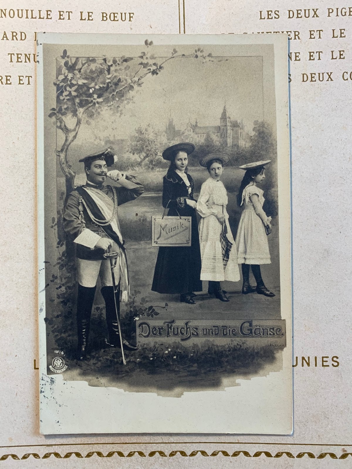 Der Fuchs und die Gänse - Studentika-prentbriefkaart (CB), Ophalen of Verzenden, Voor 1920, Gelopen, Overige thema's