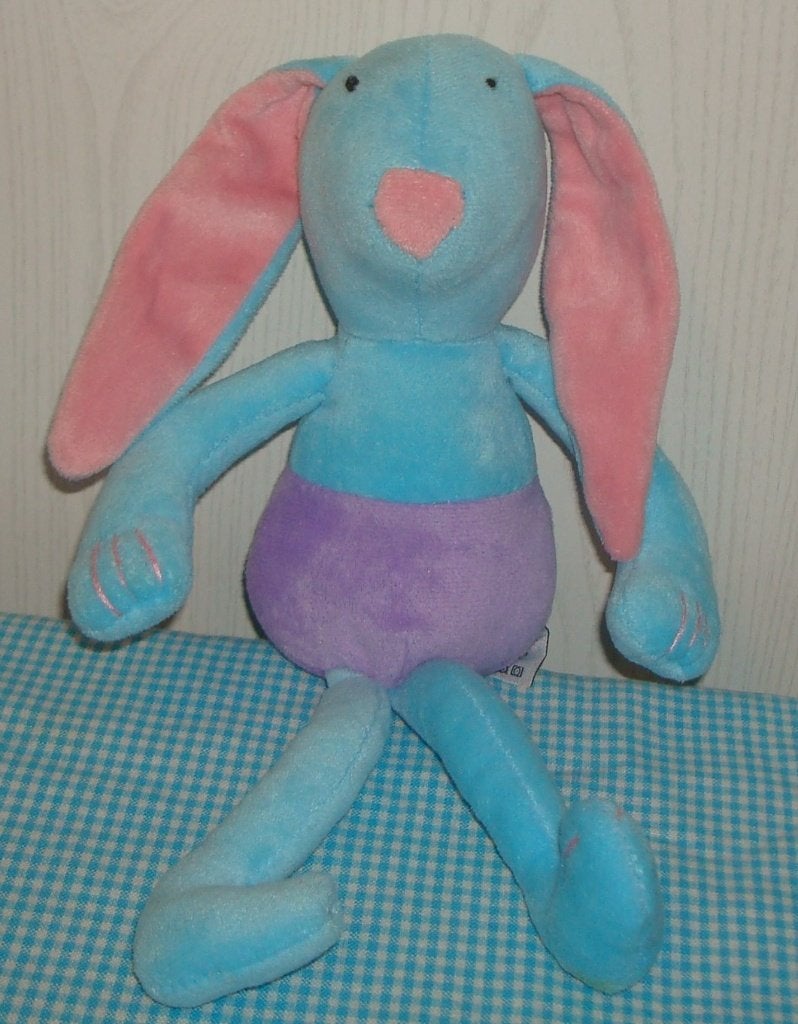 JUMBO knuffel konijn paars/ blauw/ roze 30 cm, Overige karakters, Konijn, Ophalen of Verzenden, Zo goed als nieuw
