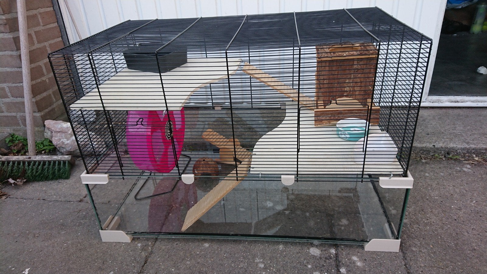 Grote hamsterkooi 78x45x52 met veel toebehoren, Kooi, Gebruikt, Hamster, 75 tot 110 cm