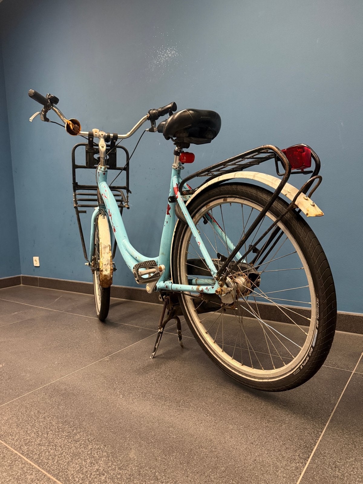 Gebruikte lichtblauwe damesfiets met lage instap, Velgrem, 50 tot 53 cm, Ophalen, Overige merken