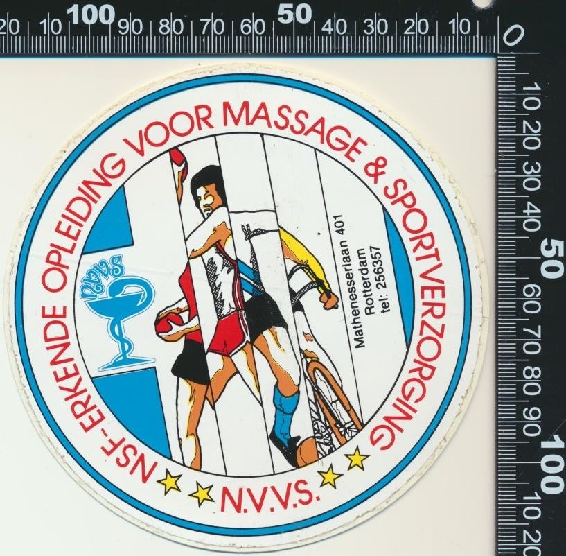 Sticker: NVVS - NSF-erkende opleiding voor massage, Ophalen of Verzenden, Zo goed als nieuw, Sport