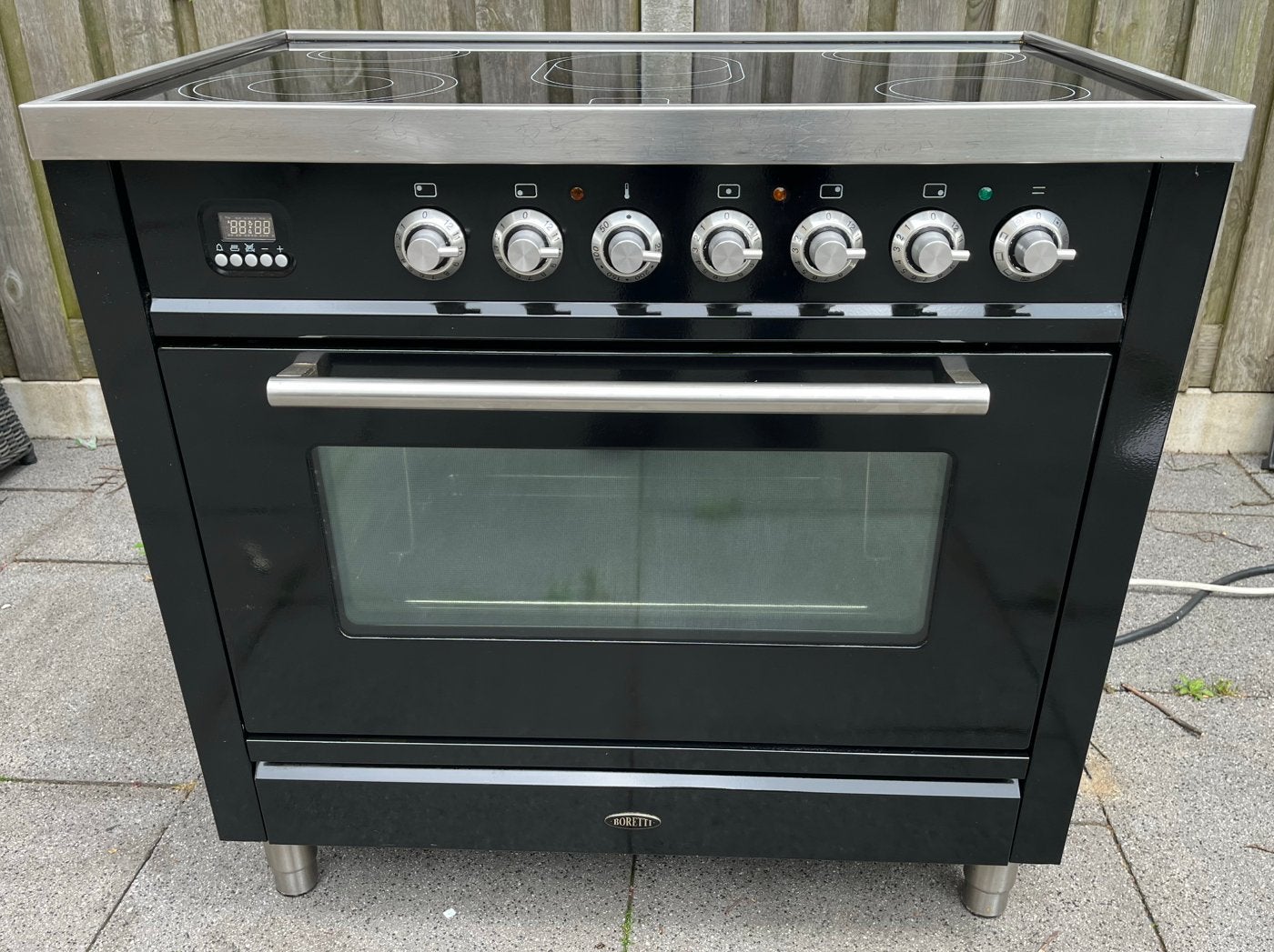 Boretti electrische fornuis, Ophalen, Hete lucht, 60 cm of meer, Keramisch
