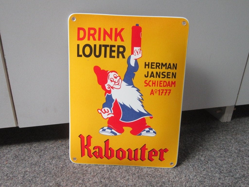 LOUTER KABOUTER EMAILLE RECLAMEBORD, Verzamelen, Ophalen, Zo goed als nieuw, Reclamebord