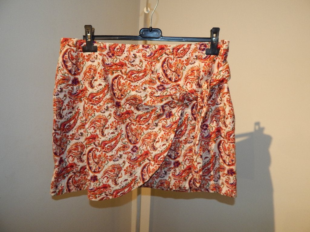 Sezane beeldige zomerse rok paisley print warme tinten mt 42, Maat 42/44 (L), Zo goed als nieuw, Sezane, Boven de knie