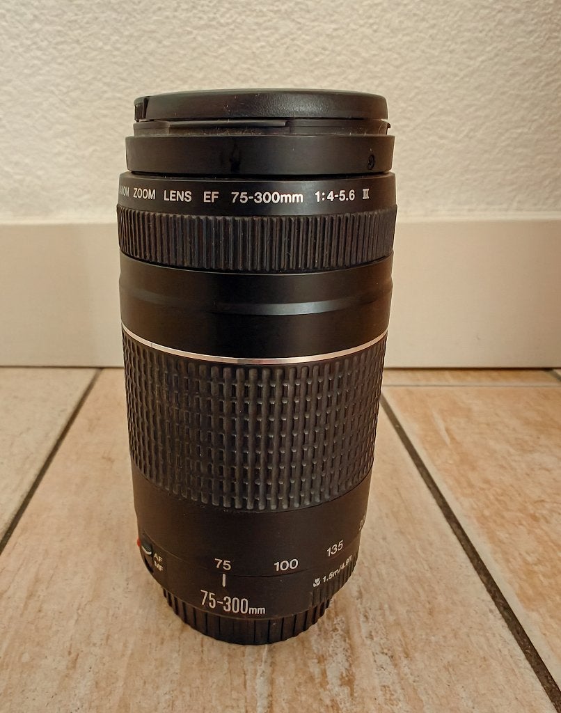 Prachtige Canon EF 75-300mm F/4-5.6 III telelens te koop, Canon, Zo goed als nieuw, Canon EF, Telelens