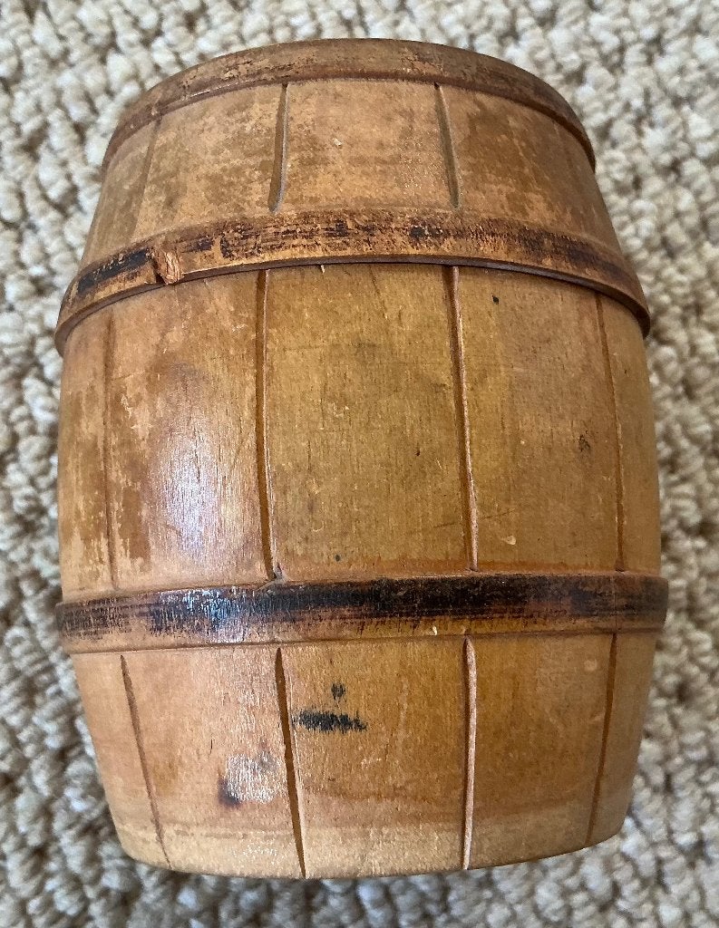 Houten tonnetje "Ligna", jaren 60, Antiek en Kunst, Ophalen of Verzenden, Hout, Houtsnijwerk