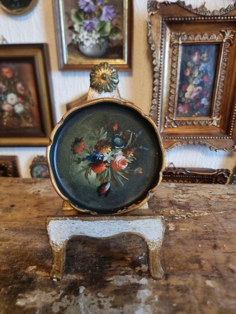 Handgeschilderde bloemen op houten paneeltje S77 / S78, Ophalen of Verzenden