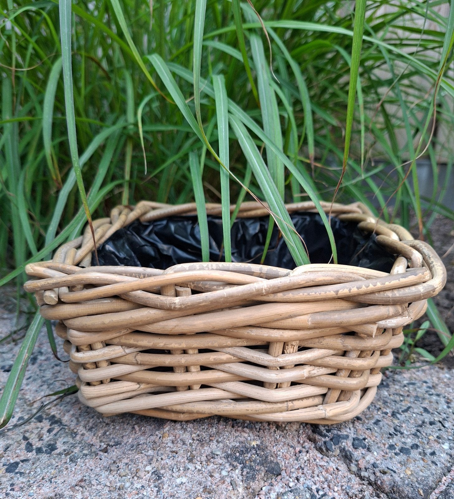 Mand riet vierkant basket rotan 21x21 rieten mandje Nieuw, Minder dan 30 cm, Minder dan 60 cm, Vierkant, Nieuw