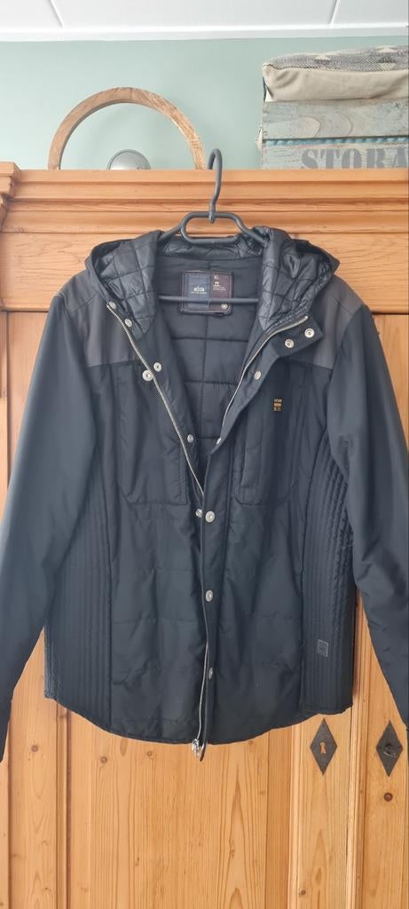 G-Star RAW gewatteerde jas met capuchon - Maat XL, Kleding | Heren, Zwart, Maat 56/58 (XL), Ophalen of Verzenden, Zo goed als nieuw