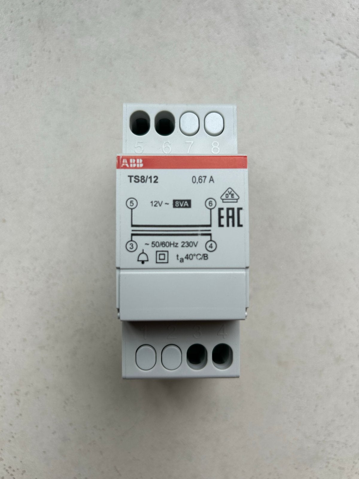 ABB TS8/12 Transformatormodule 12V 8VA, Ophalen of Verzenden, Zo goed als nieuw, ABB, Overige typen