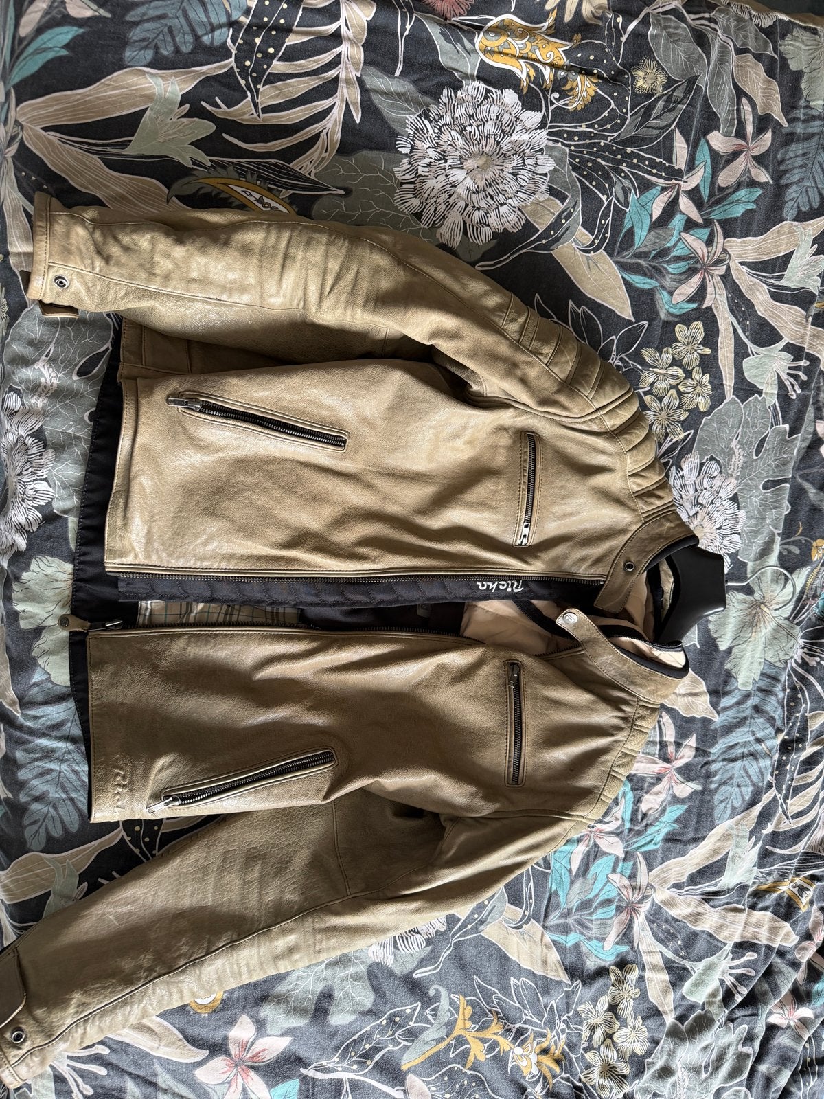 Richa leren motorjas - Maat 54 (L), Kleding | Heren, Jassen | Zomer, Ophalen of Verzenden, Gedragen, Maat 52/54 (L), Beige