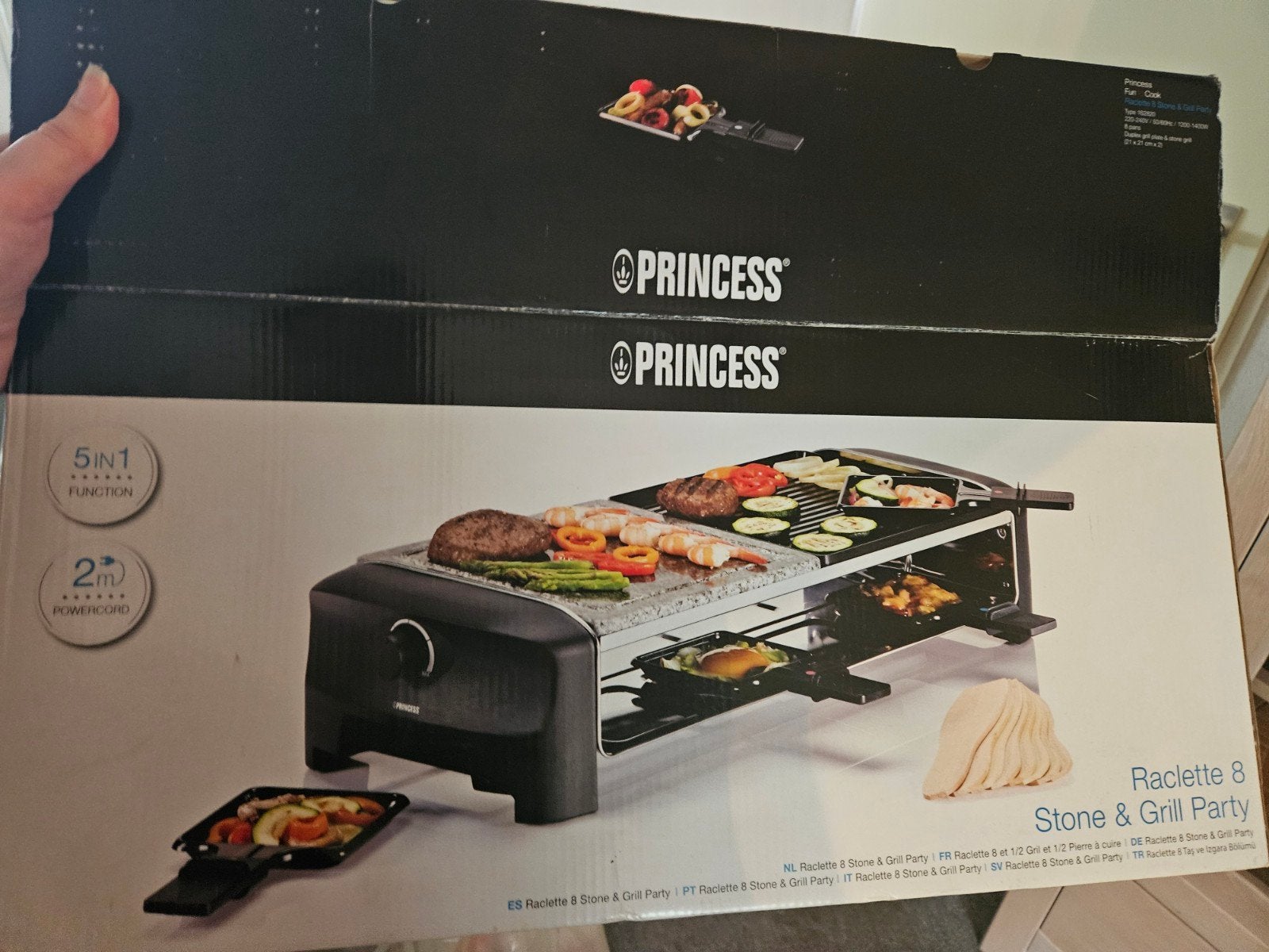 Princess 162820 Raclette 8 Stone & Grill Party, Witgoed en Apparatuur, Gourmetstellen, Ophalen of Verzenden, Nieuw, 8 personen of meer