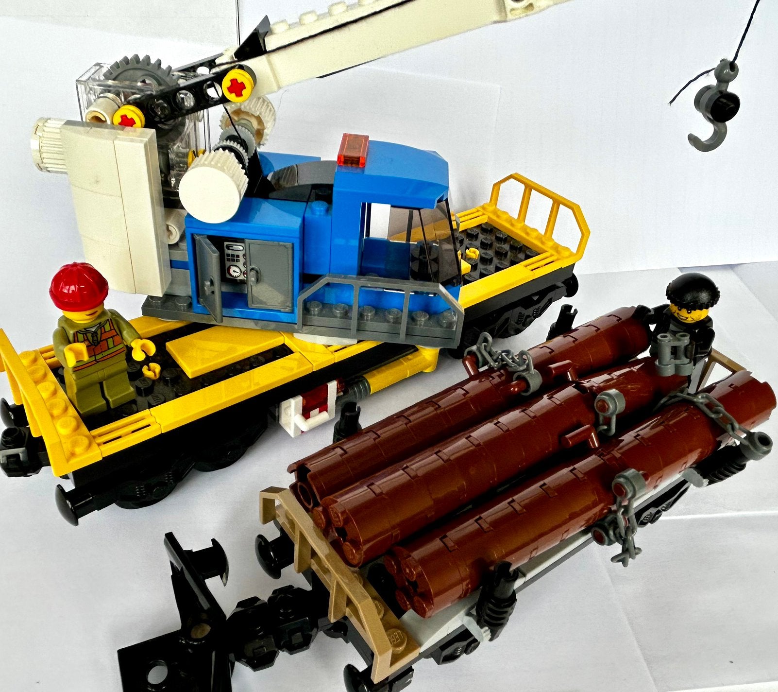 Lego City kraanwagon en boomstam wagon, Ophalen of Verzenden, Zo goed als nieuw