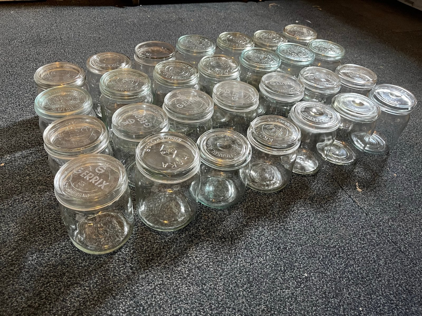 Grote partij vintage weckpotten / glazen potten, Ophalen