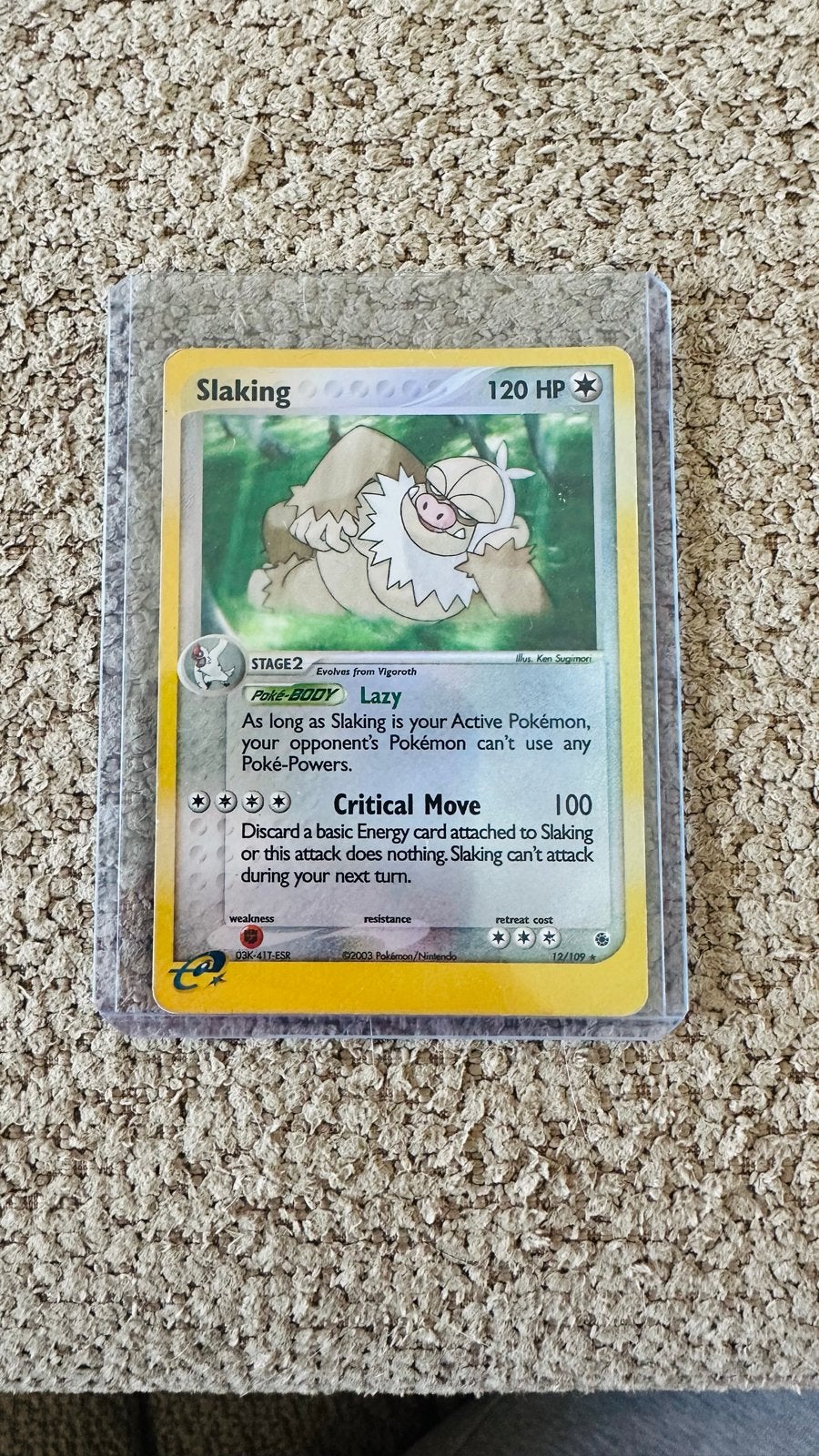 Pokémon Kaart Slaking 18/109 EX Ruby & Sapphire, Ophalen of Verzenden, Zo goed als nieuw, Losse kaart