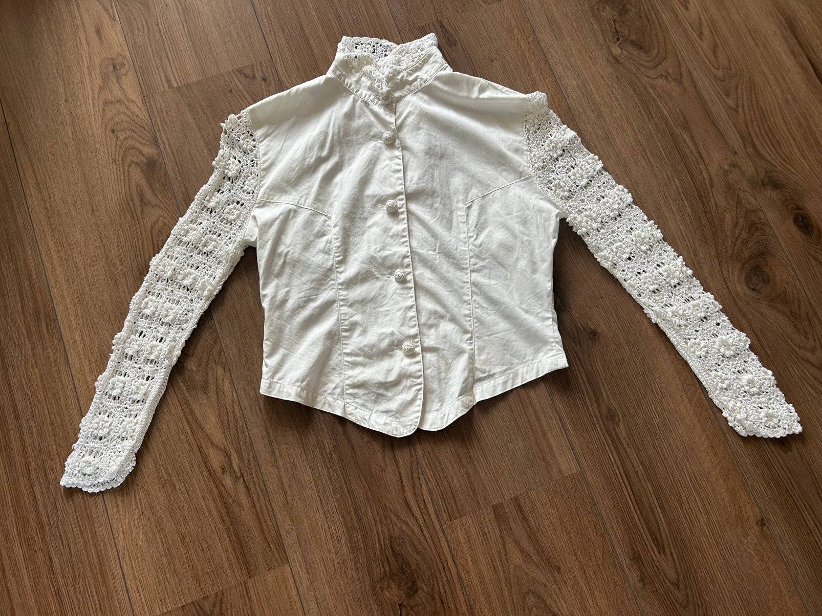 Vintage witte blouse maat 38, Ophalen of Verzenden, Zo goed als nieuw, Maat 38/40 (M), Wit