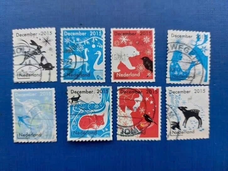 Postzegel NL 2015 8 Kerstzegels  03-07, Ophalen of Verzenden, Na 1940, Gestempeld
