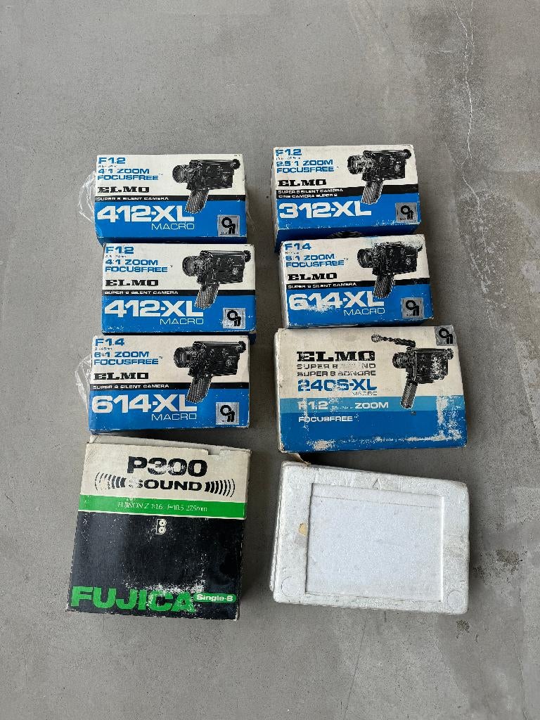 Super 8 NOS camera’s – Elmo / Fujica, Elmo Company Ltd. (Japan), Info@elmo.co.jp, Ophalen, 8mm