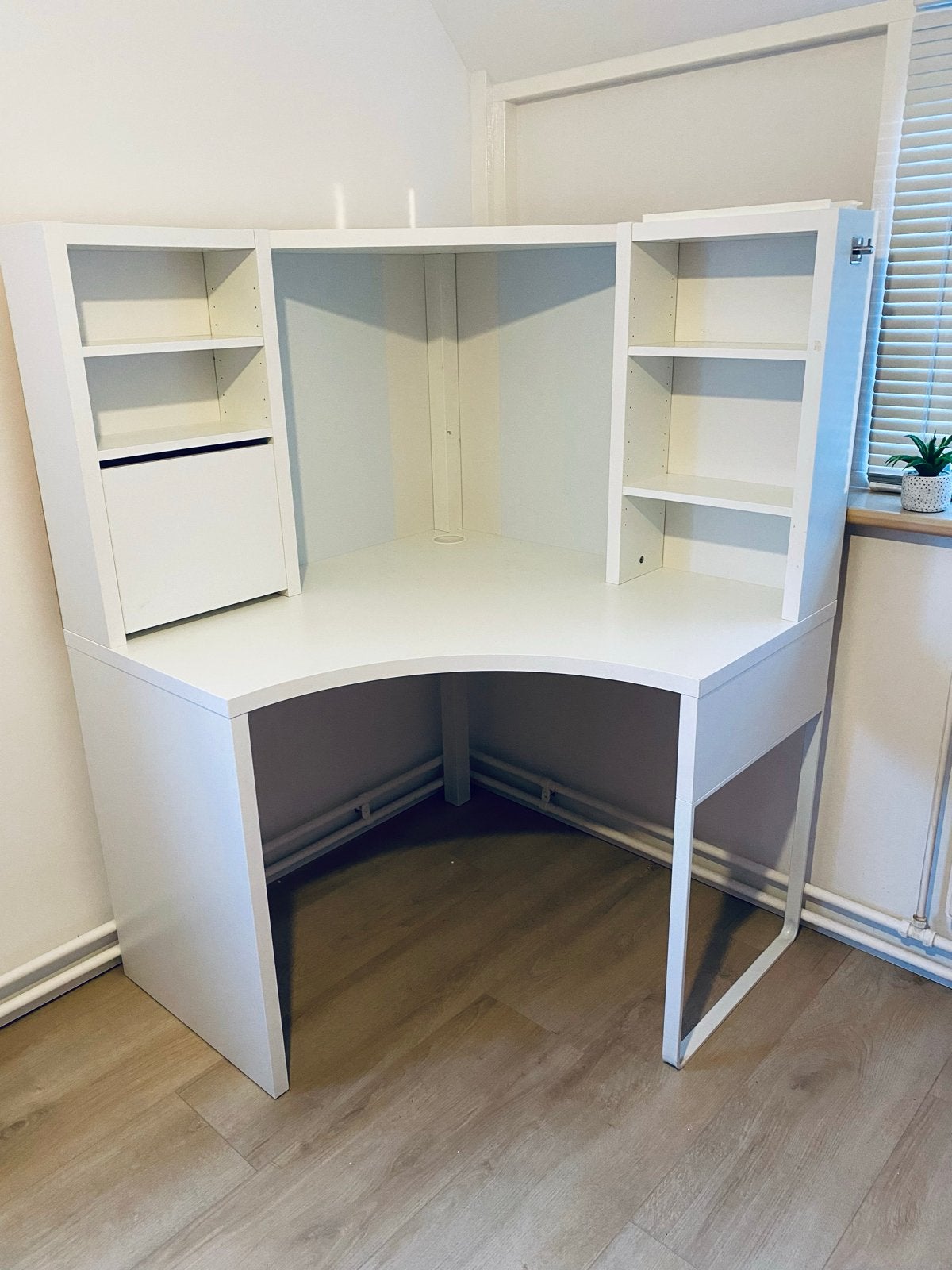 IKEA Micke Hoekbureau Wit, Ophalen, Gebruikt, Met lades, Spaanplaat of MDF