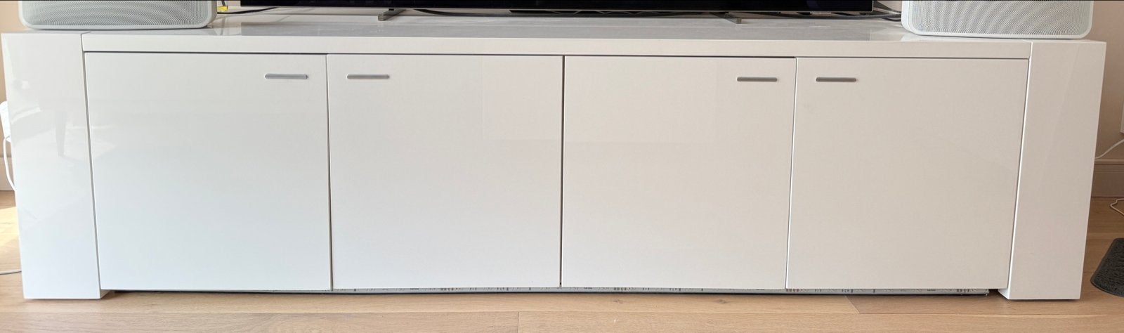 Hoogglans wit tv-meubel Canto Mobili 200x50,5x60cm, Huis en Inrichting, Ophalen, Gebruikt, 150 tot 200 cm, Minder dan 100 cm